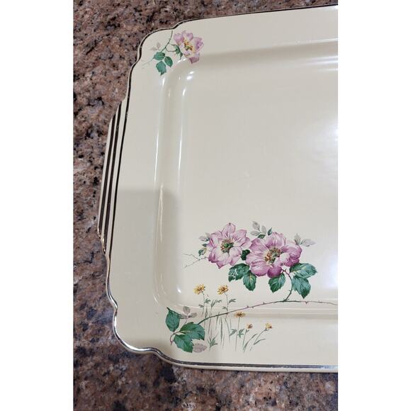 Vintage Homer Laughlin Briar Rose Serving Tray 15 1/4" x 11 1/2", Undamaged Rare - Picture 9 of 14